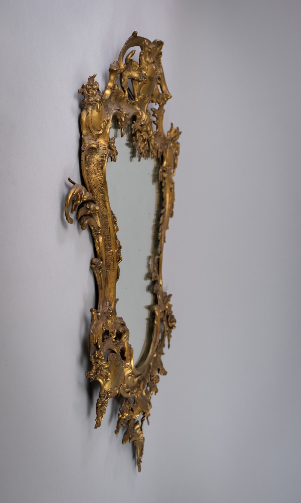 Mid-19th Century Gilt Bronze French Rococo Style Mirror. View III