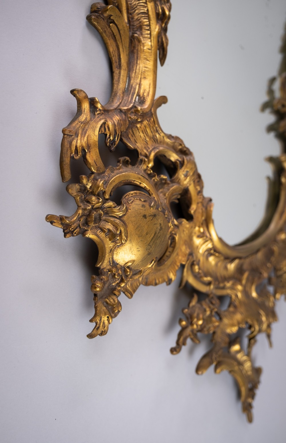 Mid-19th Century Gilt Bronze French Rococo Style Mirror. View IV