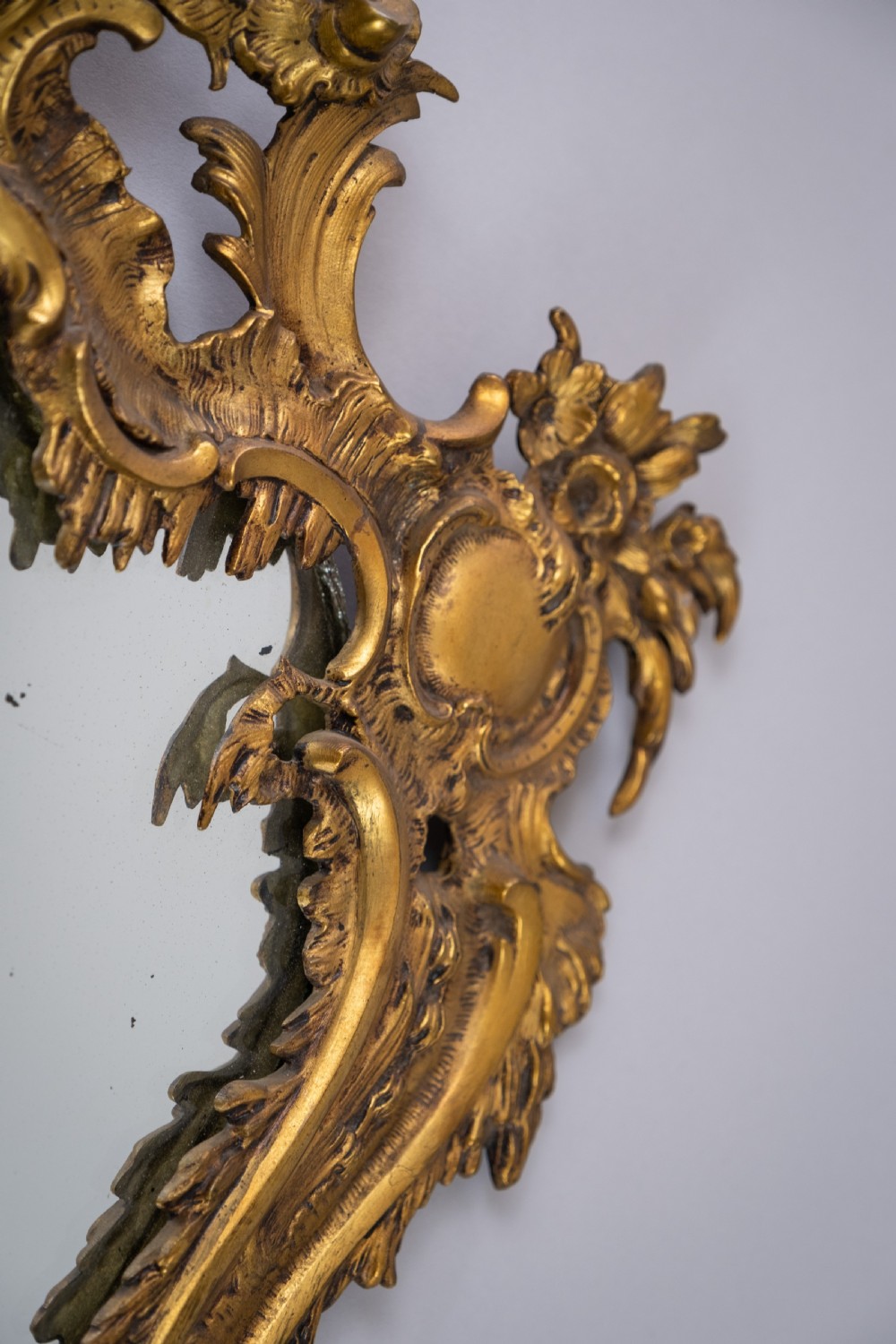 Mid-19th Century Gilt Bronze French Rococo Style Mirror. View V