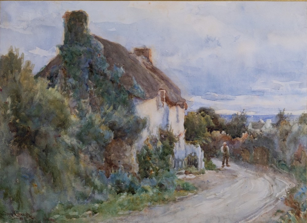 Tom Clough (1867-1943) - Figure On A Country Lane. Watercolour. View II