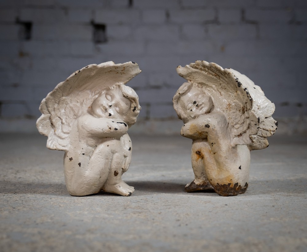 Pair Of 19th Century Victorian Cast Iron Cherubs View III
