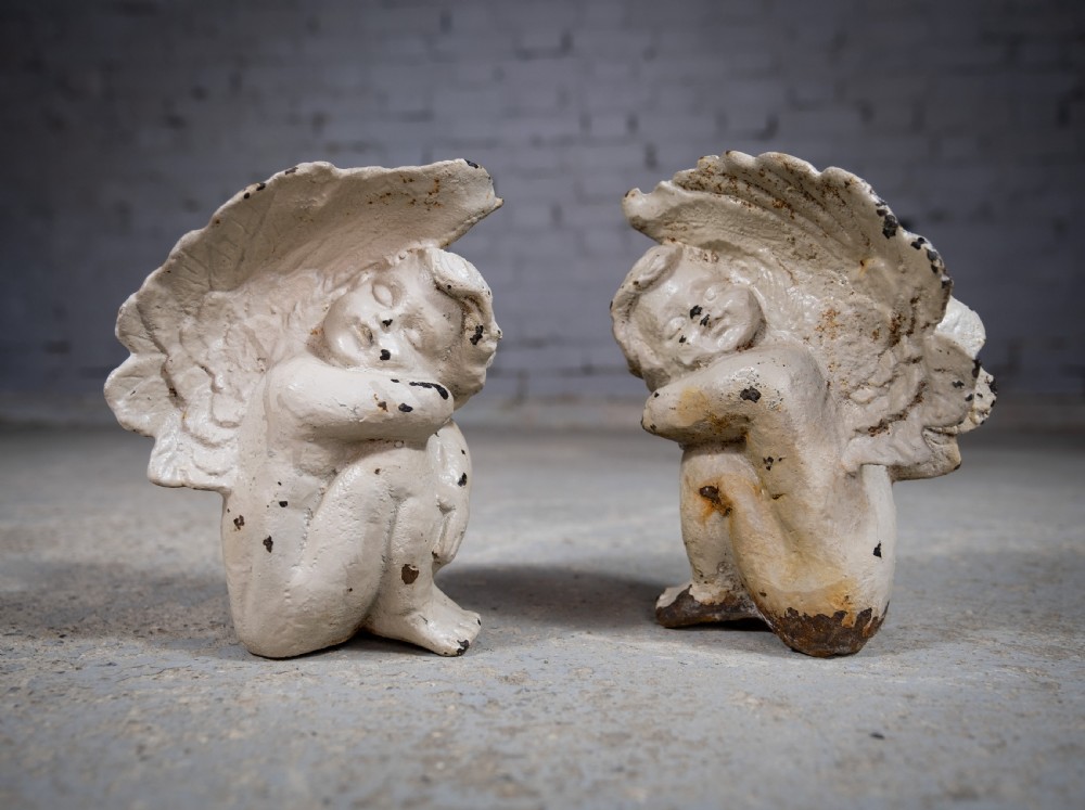 Pair Of 19th Century Victorian Cast Iron Cherubs View XI