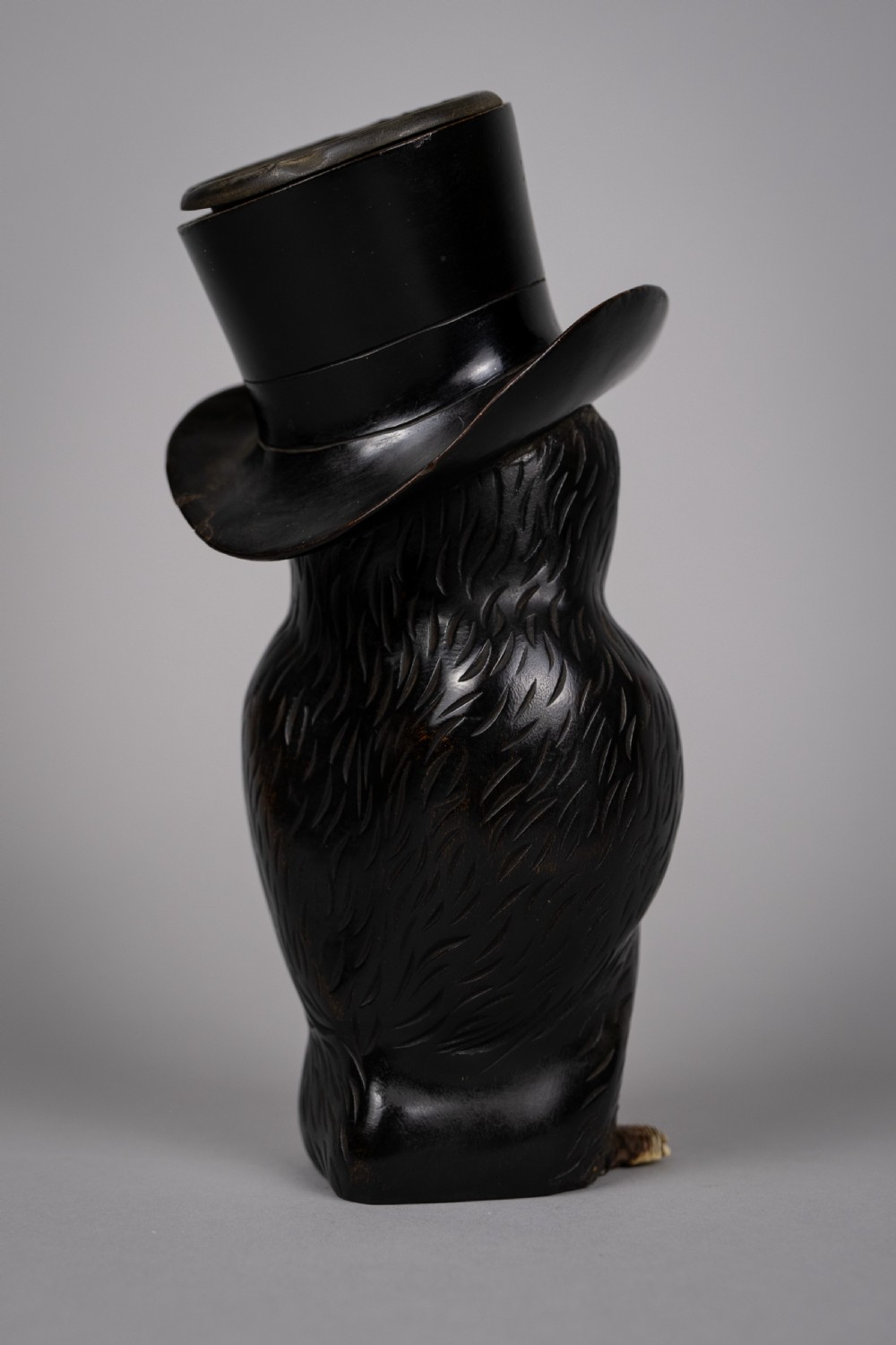 Early 20th Century Novelty Carved Owl Spill Holder View IX