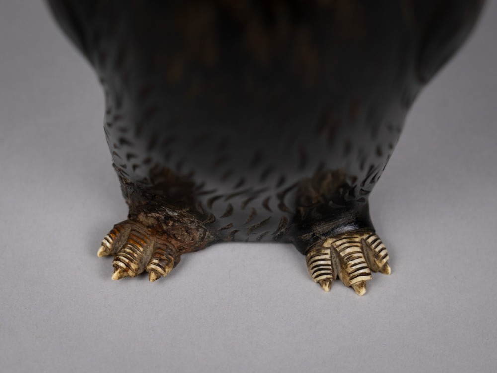 Early 20th Century Novelty Carved Owl Spill Holder View XII