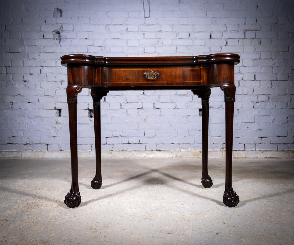 Fine George II Chippendale Period Mahogany Ball & Claw Card Table, c.1750. View II