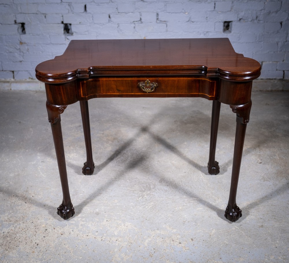 Fine George II Chippendale Period Mahogany Ball & Claw Card Table, c.1750. View III