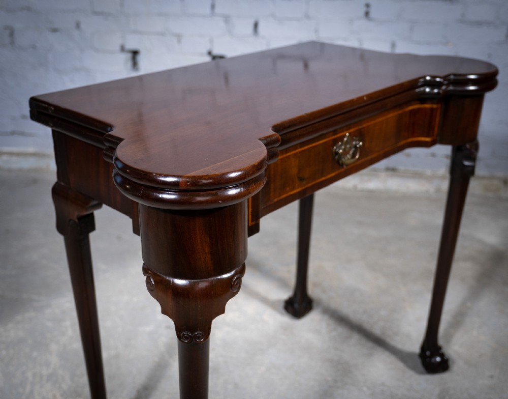 Fine George II Chippendale Period Mahogany Ball & Claw Card Table, c.1750. View V