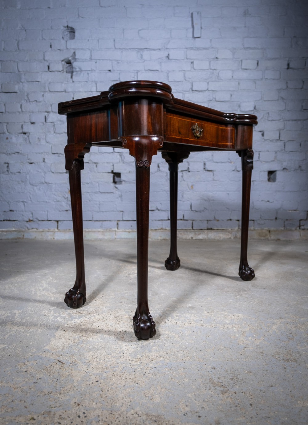 Fine George II Chippendale Period Mahogany Ball & Claw Card Table, c.1750. View VI