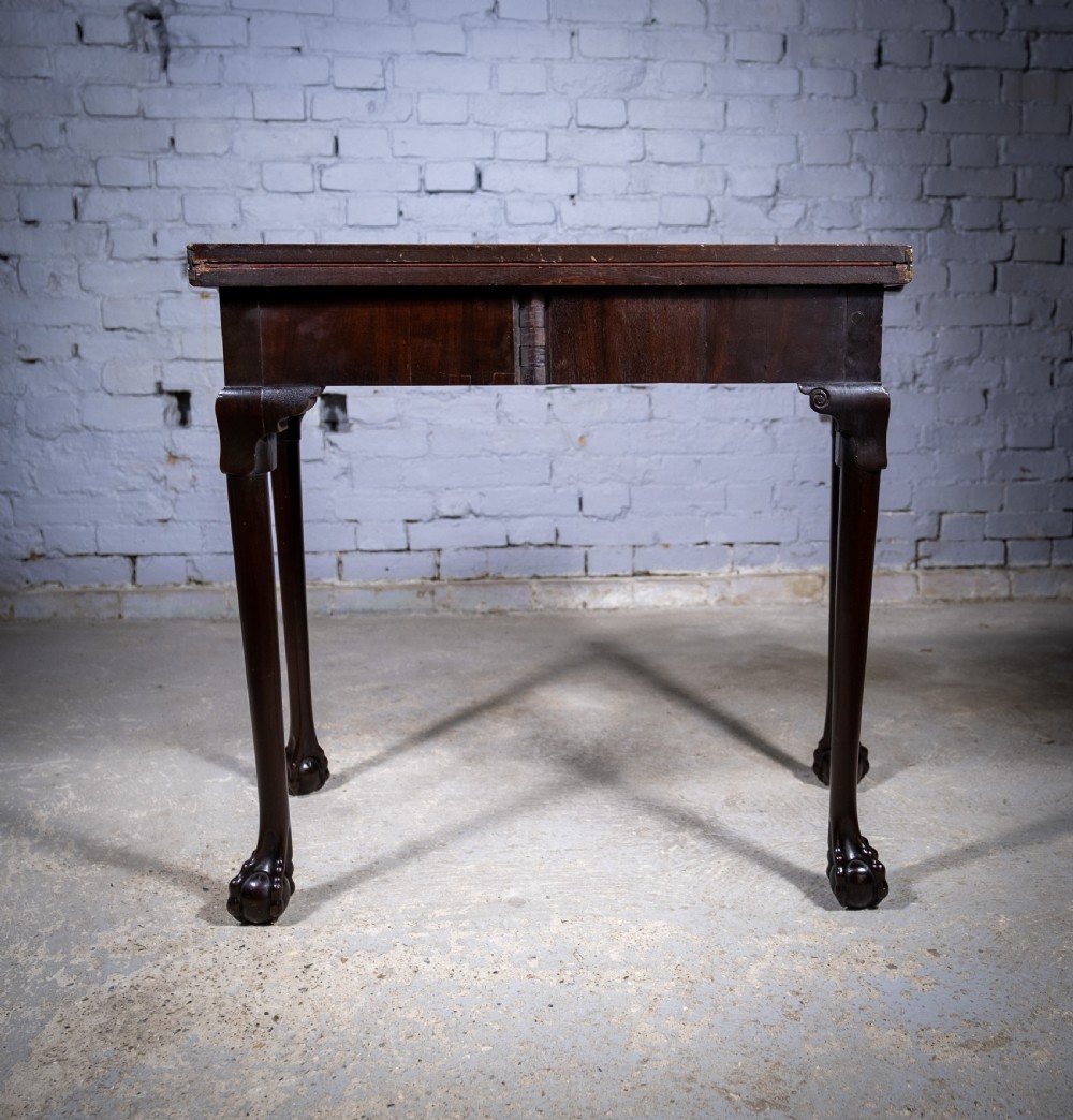 Fine George II Chippendale Period Mahogany Ball & Claw Card Table, c.1750. View VII