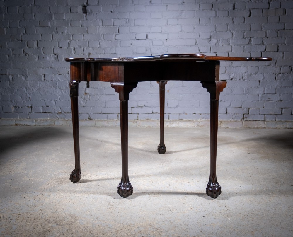 Fine George II Chippendale Period Mahogany Ball & Claw Card Table, c.1750. View XV
