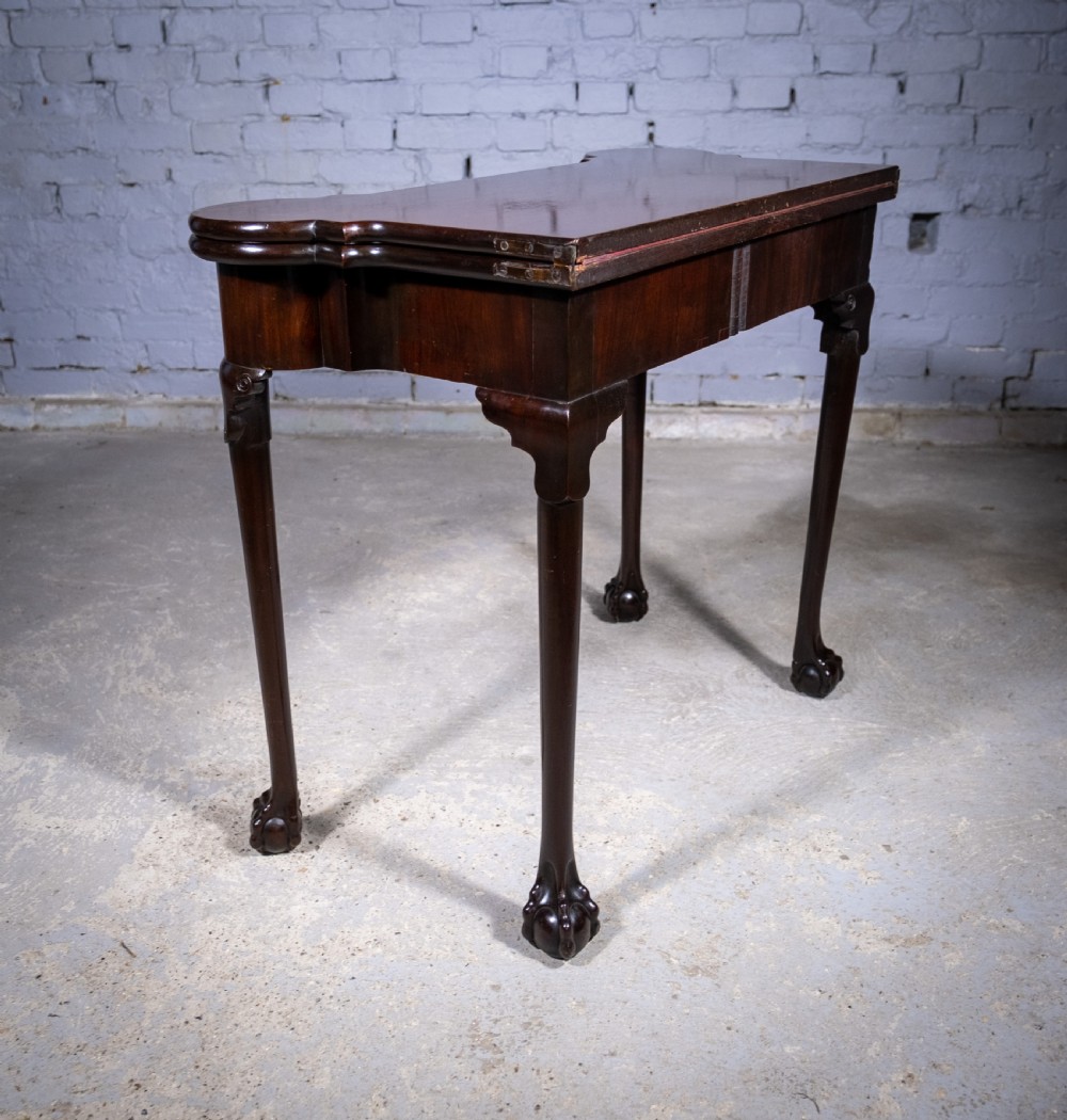 Fine George II Chippendale Period Mahogany Ball & Claw Card Table, c.1750. View XVII