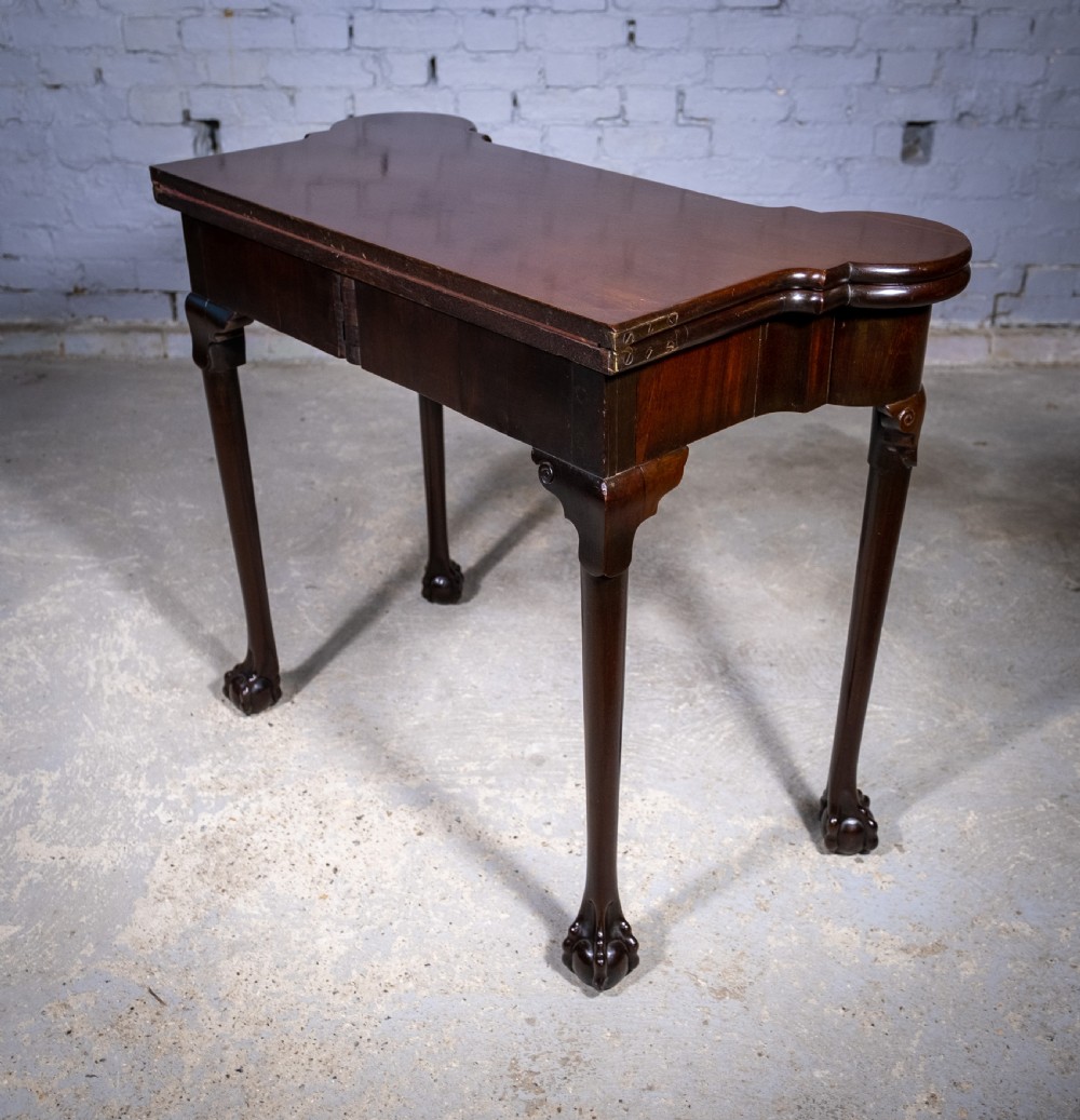 Fine George II Chippendale Period Mahogany Ball & Claw Card Table, c.1750. View XIX