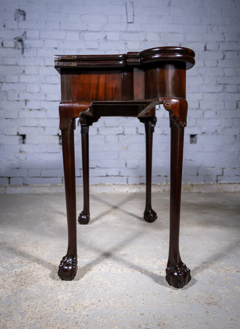 Fine George II Chippendale Period Mahogany Ball & Claw Card Table, c.1750. View XX