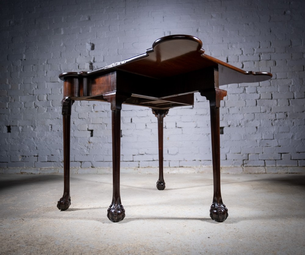 Fine George II Chippendale Period Mahogany Ball & Claw Card Table, c.1750. View XXII