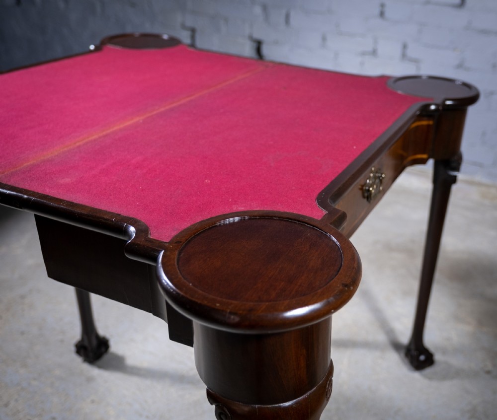 Fine George II Chippendale Period Mahogany Ball & Claw Card Table, c.1750. View XXIII