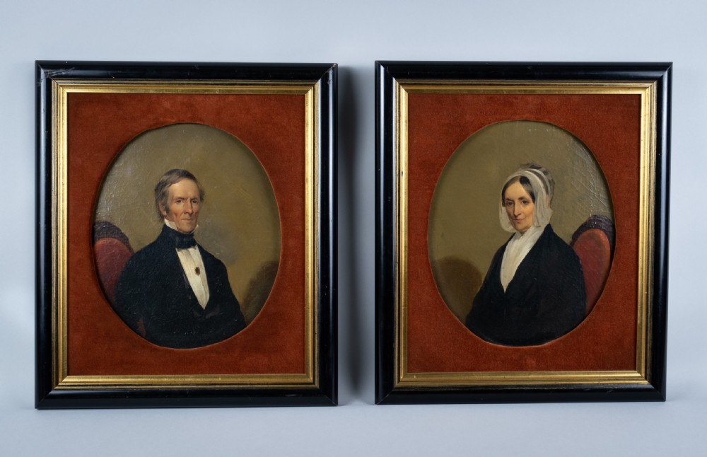 Pair 19th Century Portraits - Husband & Wife. English School.