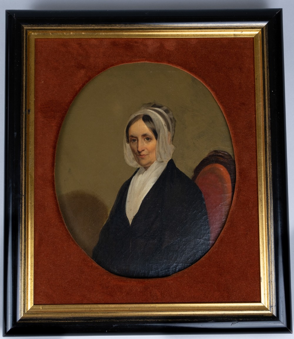 Pair 19th Century Portraits - Husband & Wife. English School. View III