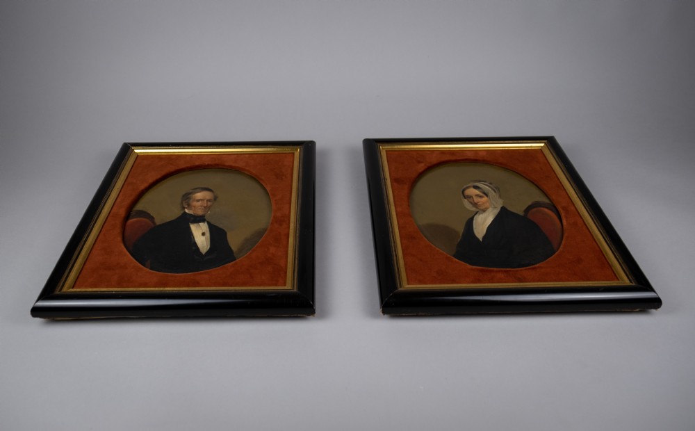 Pair 19th Century Portraits - Husband & Wife. English School. View X
