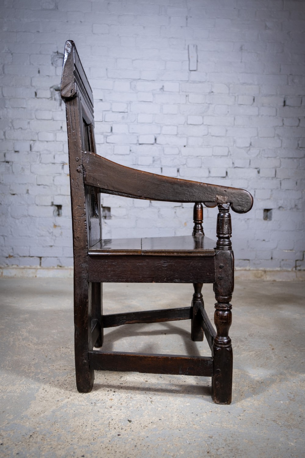 Charles I 17th Century Yorkshire Oak Wainscot Chair. View III