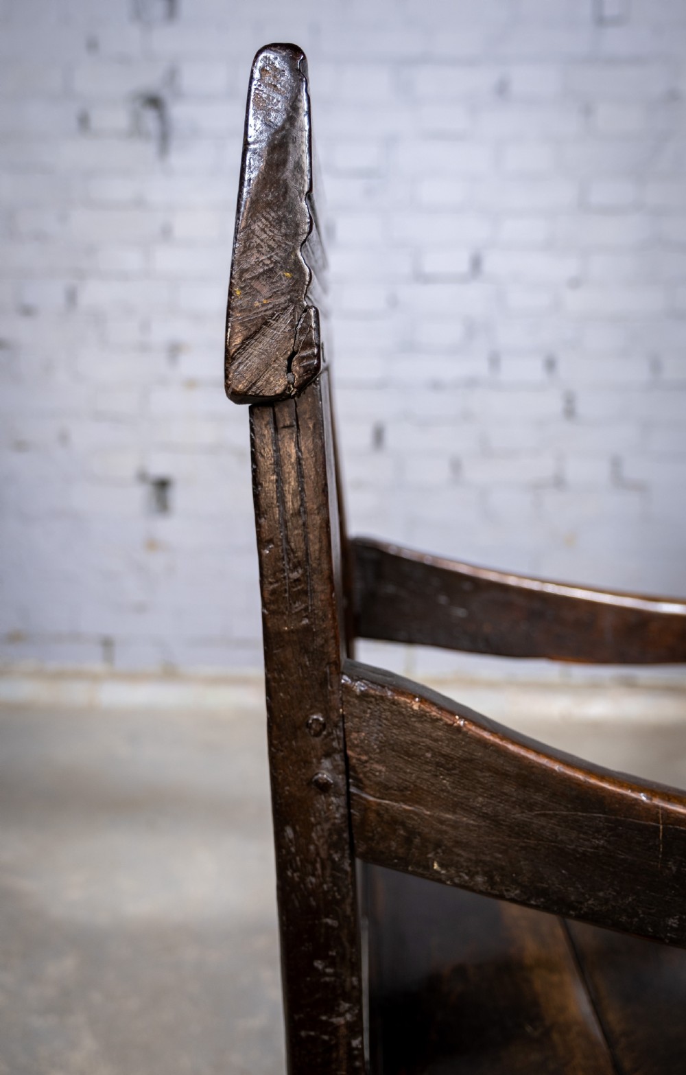 Charles I 17th Century Yorkshire Oak Wainscot Chair. View XII