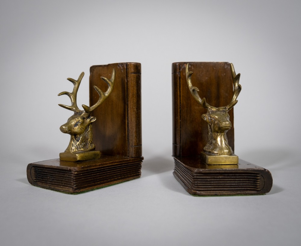 Pair of 19th Century Bronze Stag Bookends View IV