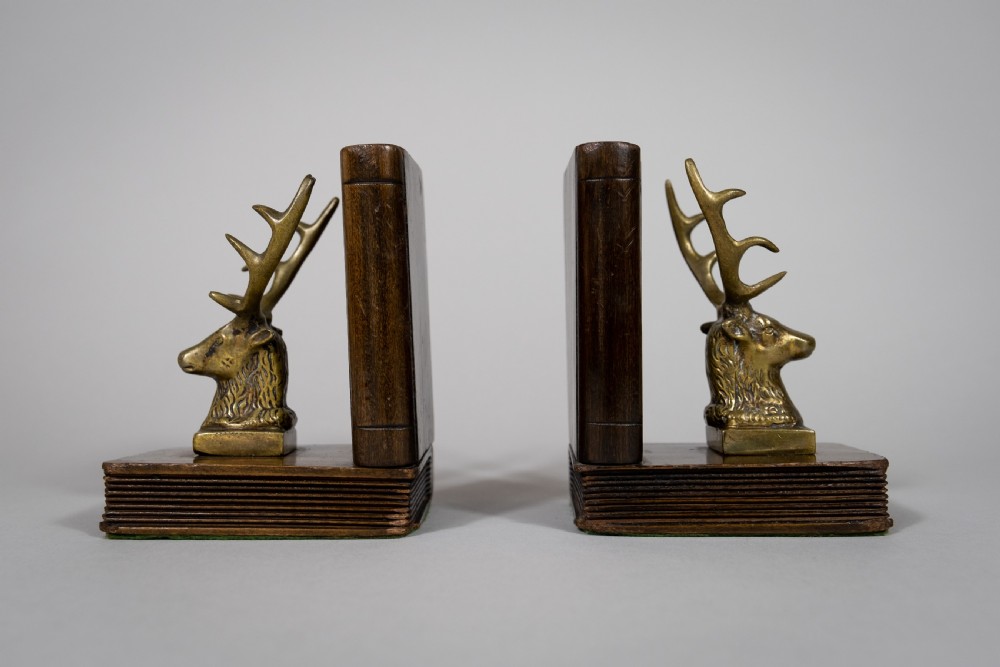 Pair of 19th Century Bronze Stag Bookends View VII