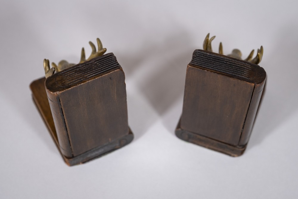 Pair of 19th Century Bronze Stag Bookends View IX