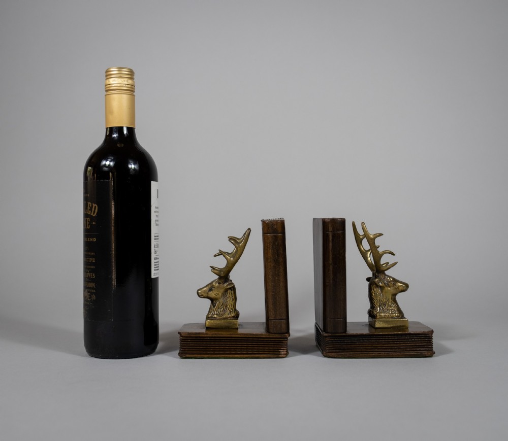 Pair of 19th Century Bronze Stag Bookends View X