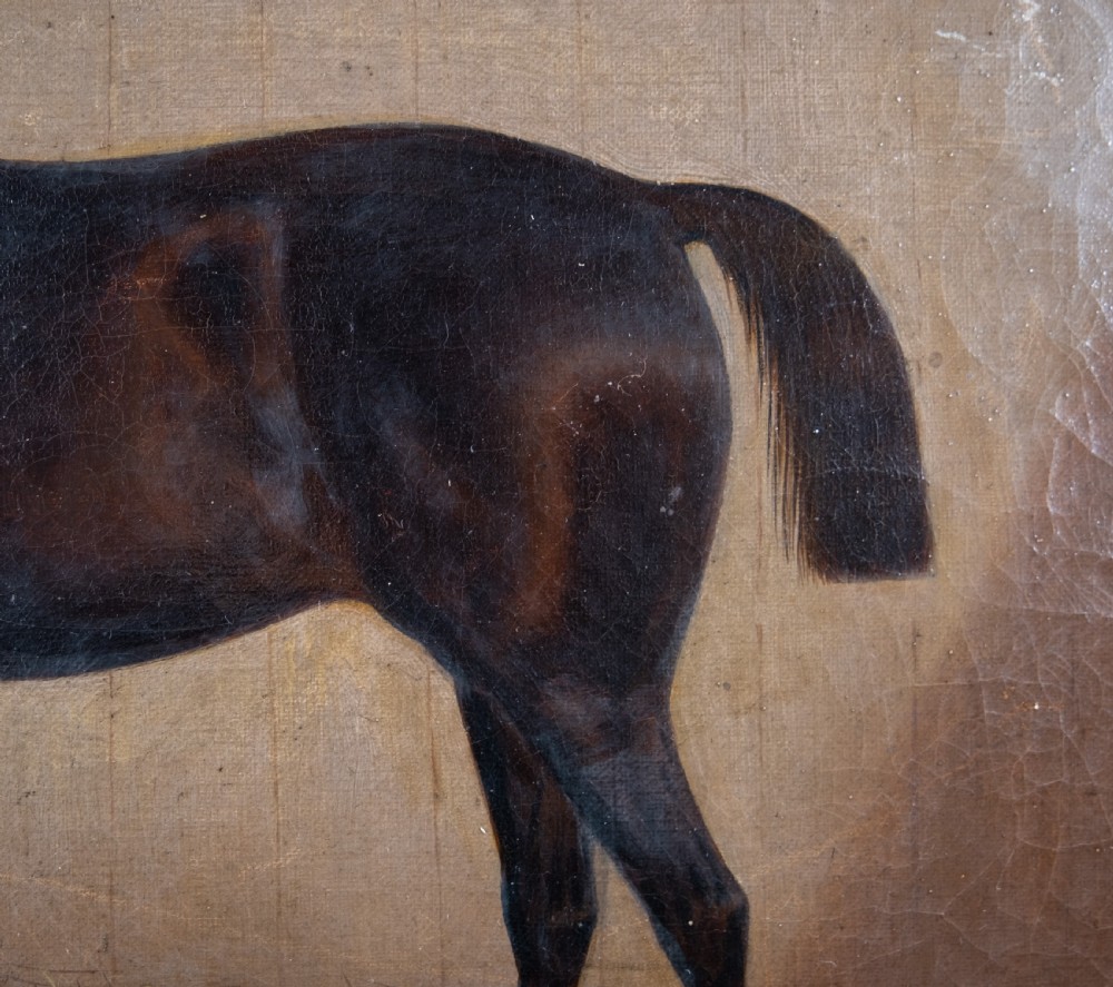 James Clarke (1858-1943) Chestnut Horse In Stable. Oil On Canvas. View III