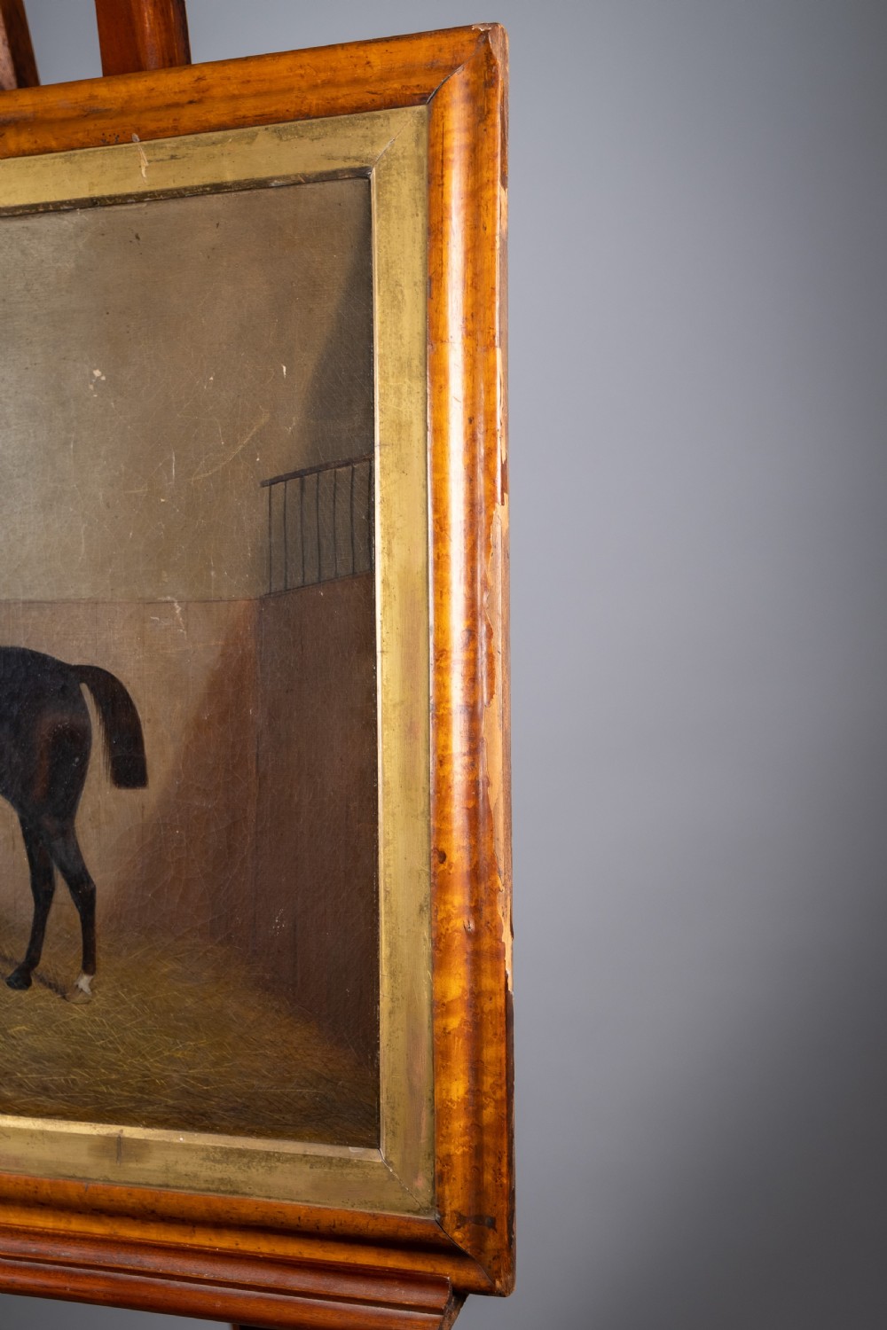 James Clarke (1858-1943) Chestnut Horse In Stable. Oil On Canvas. View X