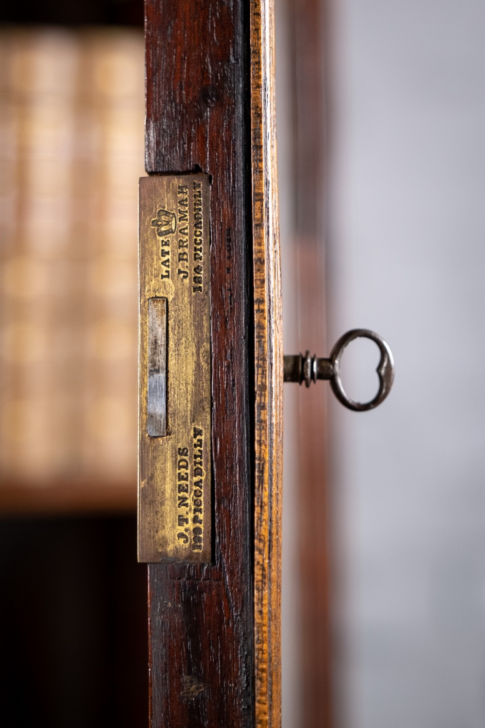Fine George II Chippendale Period Bureau Bookcase With Bramah Lock. View IV