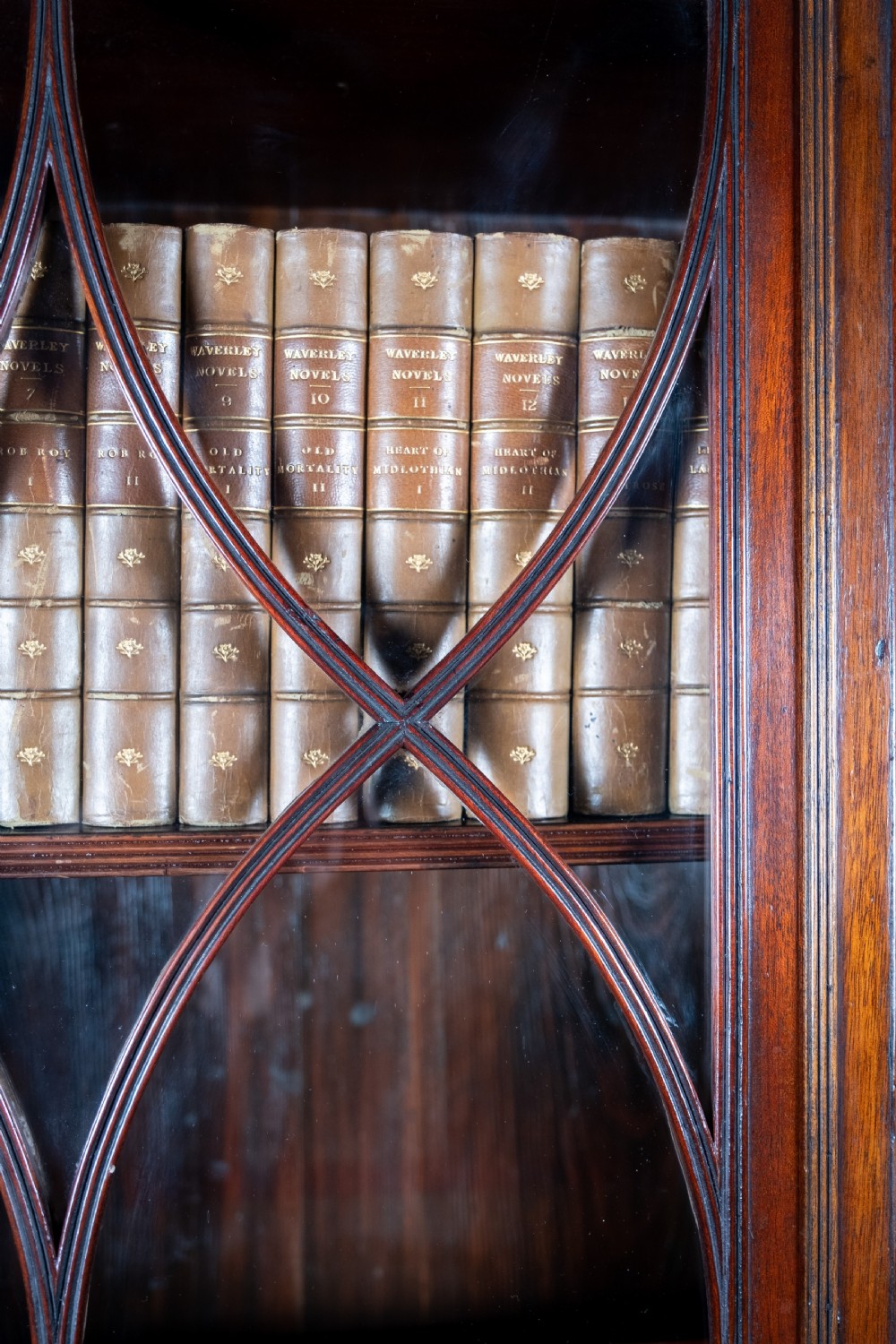 Fine George II Chippendale Period Bureau Bookcase With Bramah Lock. View VI