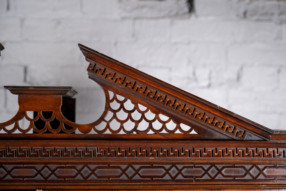 Fine George II Chippendale Period Bureau Bookcase With Bramah Lock. View XIV