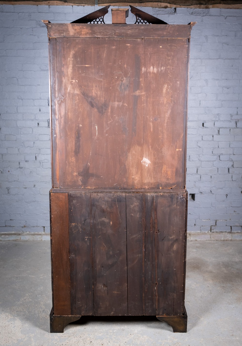 Fine George II Chippendale Period Bureau Bookcase With Bramah Lock. View XX
