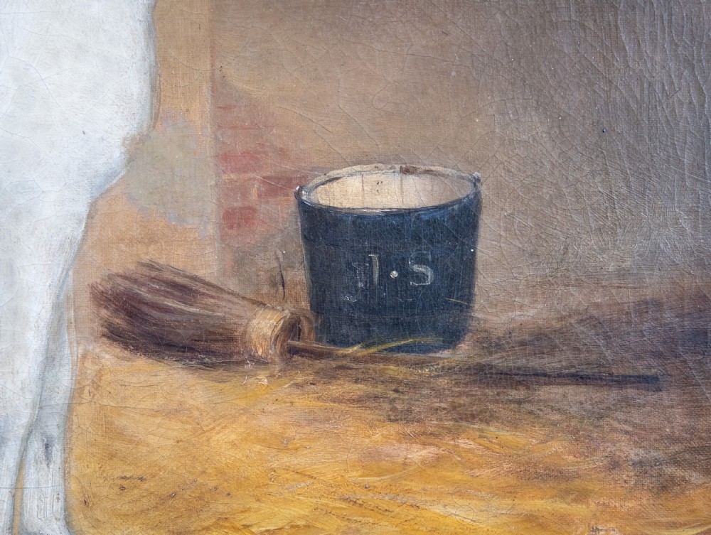 R. Cooper, 1849 - Portrait Of A White Horse In Stable, Signed & Dated. Oil On Canvas. View IV
