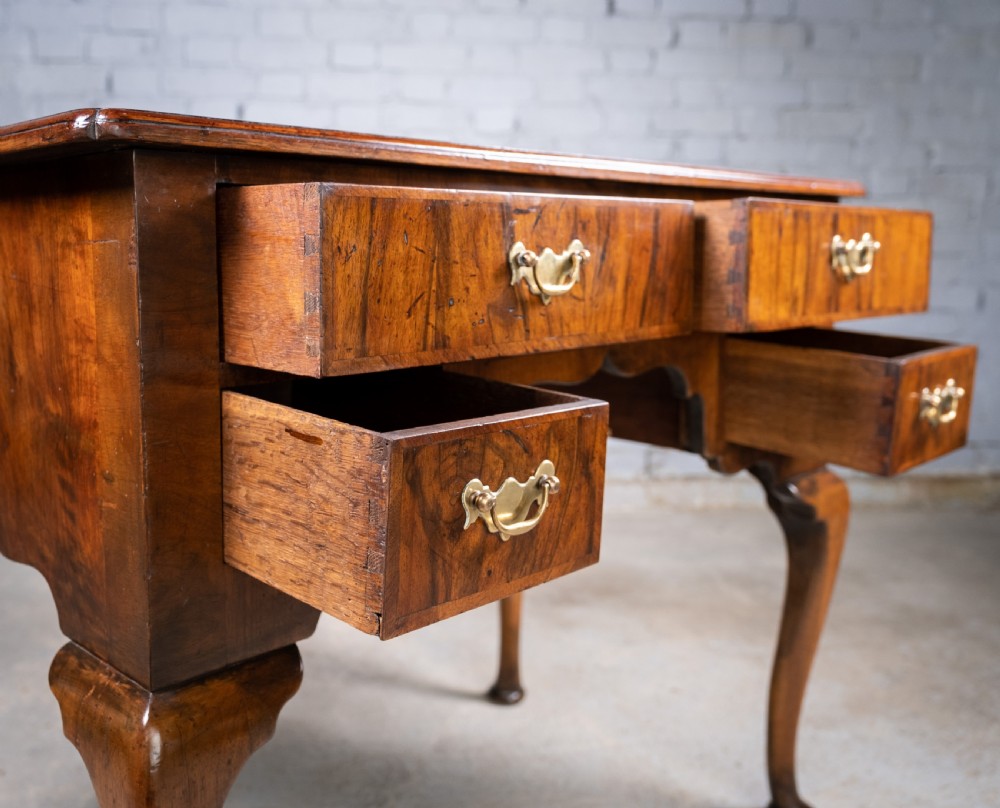 18th Century Georgian Featherbanded Walnut Lowboy View VI