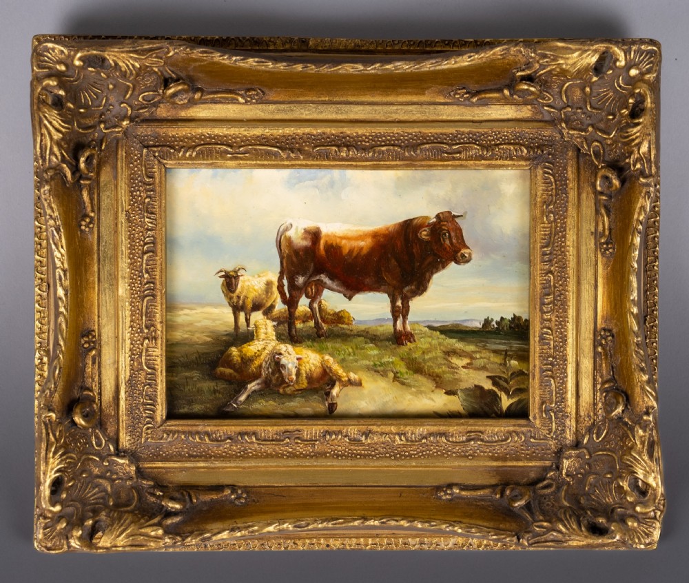 Circle Of Thomas Sidney Cooper (1803-1902) - Cow and Sheep In Landscape.