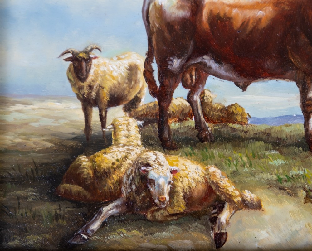 Circle Of Thomas Sidney Cooper (1803-1902) - Cow and Sheep In Landscape. View IV