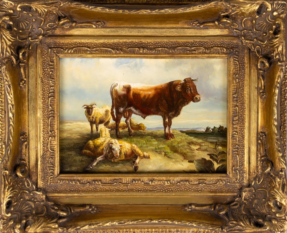 Circle Of Thomas Sidney Cooper (1803-1902) - Cow and Sheep In Landscape. View V