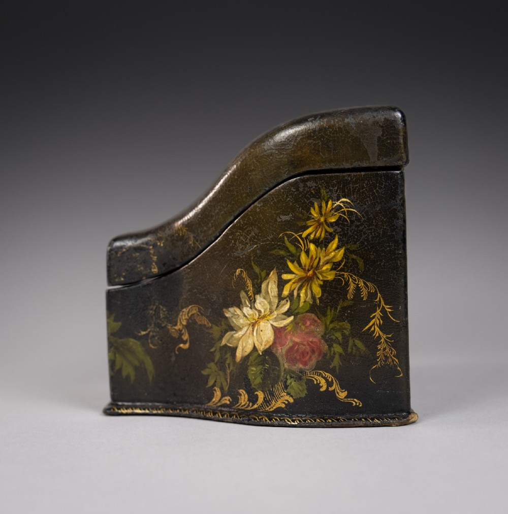 Victorian Papier Mache Painted Stationary Box, c.1870 View V