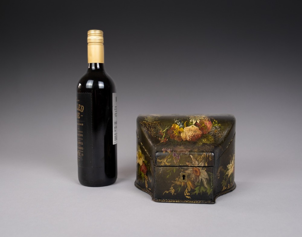 Victorian Papier Mache Painted Stationary Box, c.1870 View XII