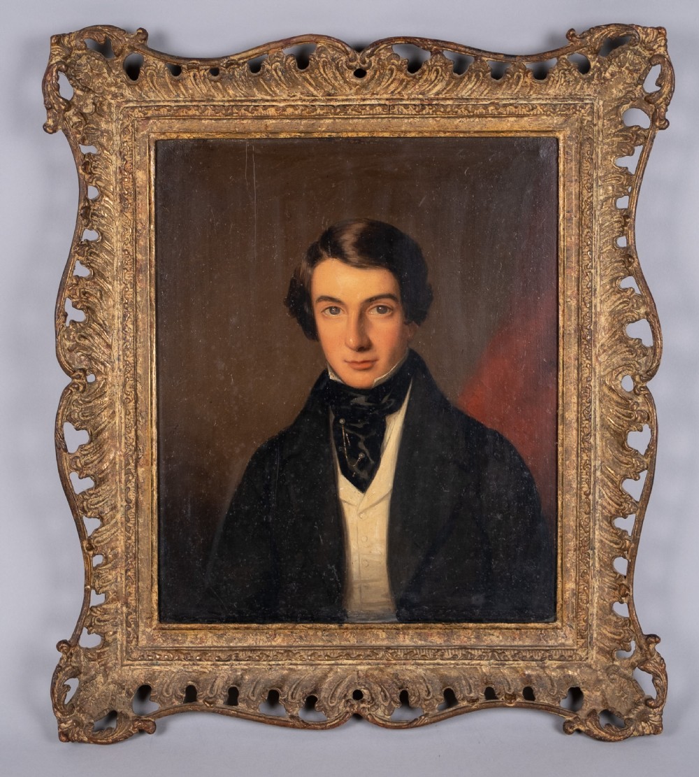 19th Century Portrait Of A Gentleman, c.1850. Oil On Panel. View VII