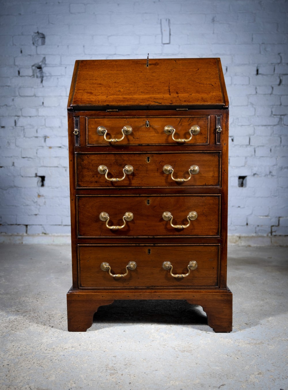 Diminutive George III Mahogany Bureau View II