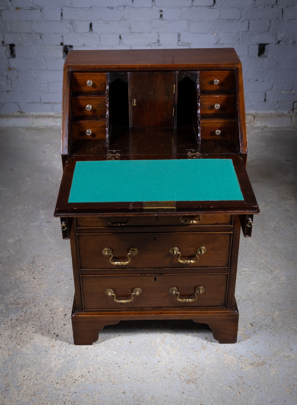 Diminutive George III Mahogany Bureau View IX