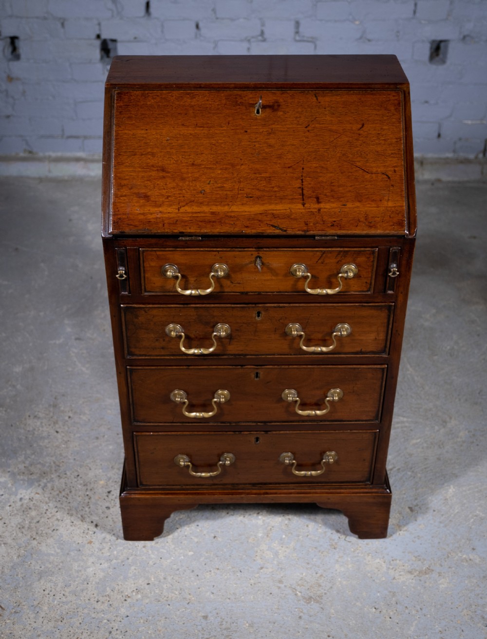 Diminutive George III Mahogany Bureau View XII