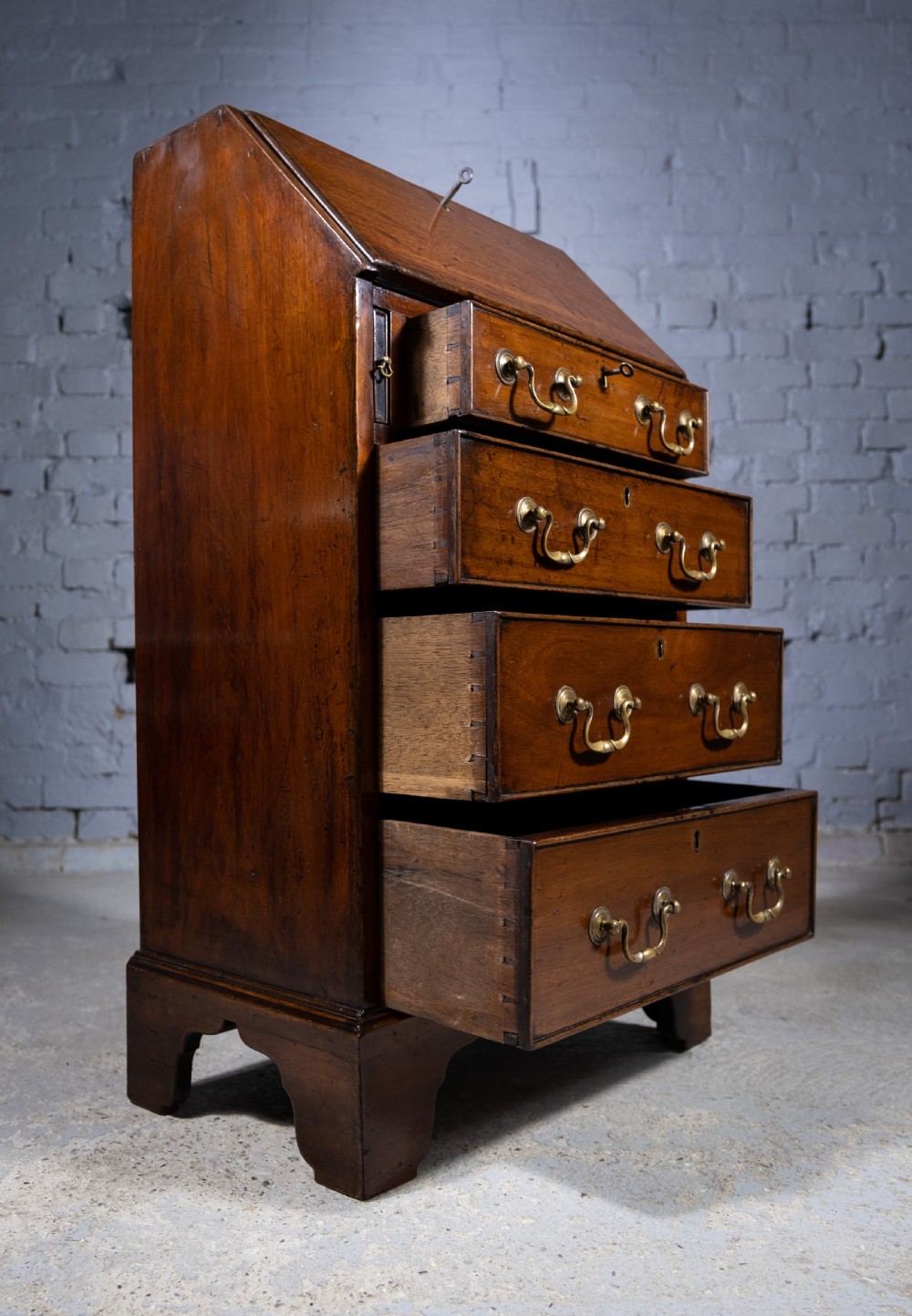 Diminutive George III Mahogany Bureau View XIV