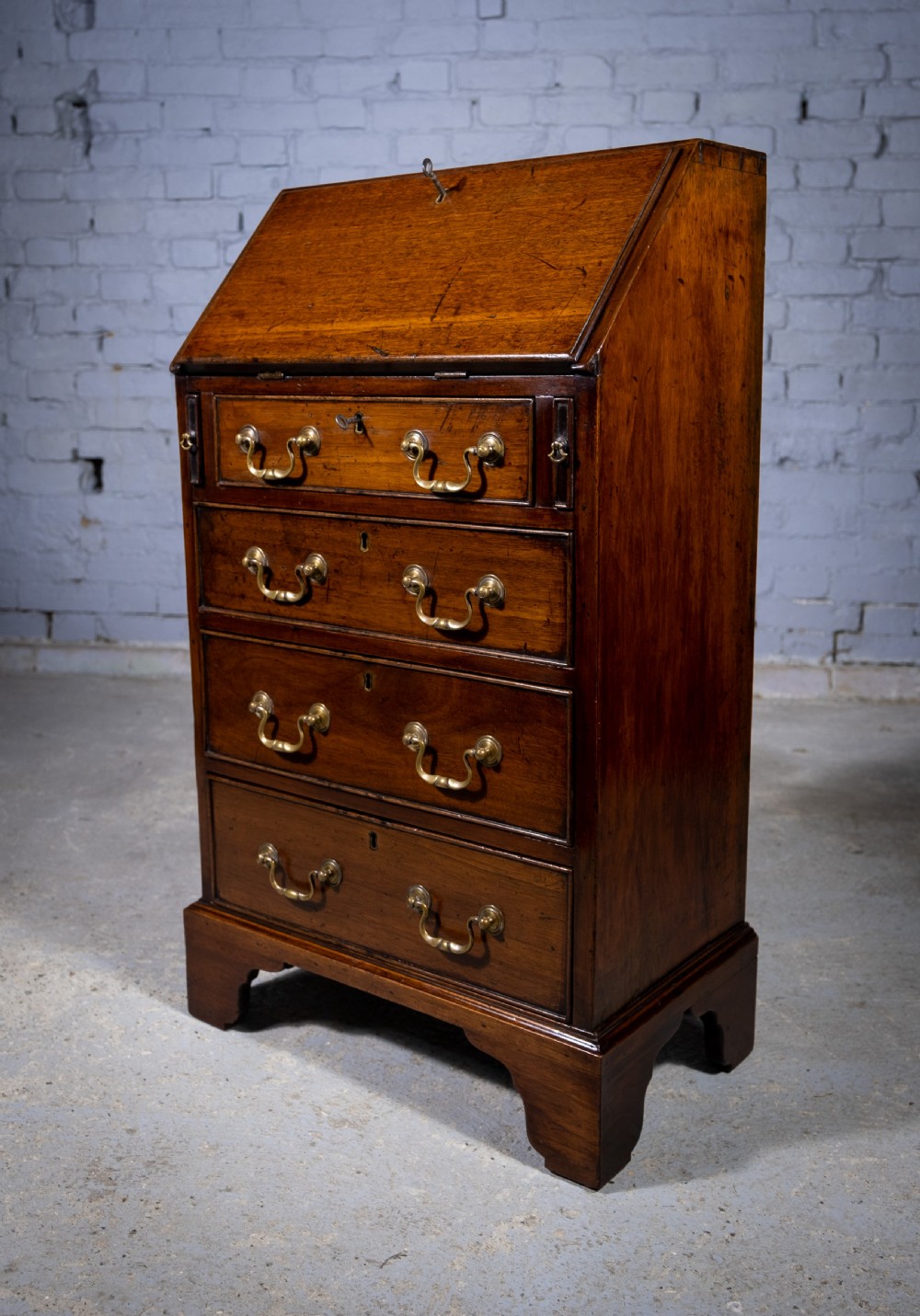 Diminutive George III Mahogany Bureau View XVI