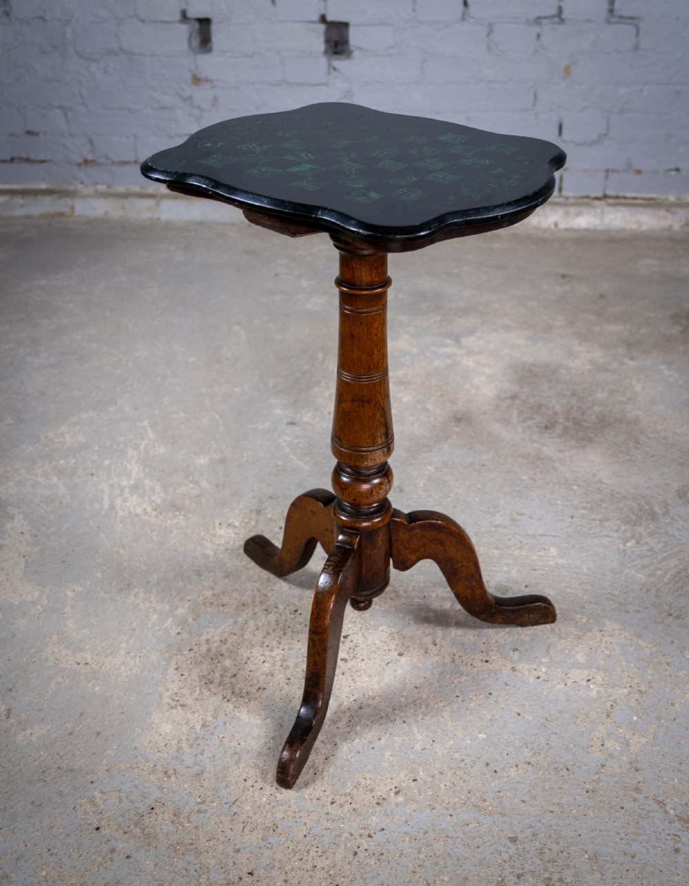 19th Century Oak & Malachite Chess Table View V