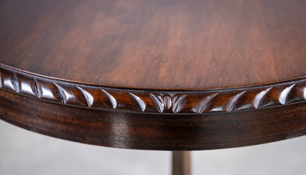 19th Century Cast Iron Tilt Table With Later Flame Mahogany Top. View III