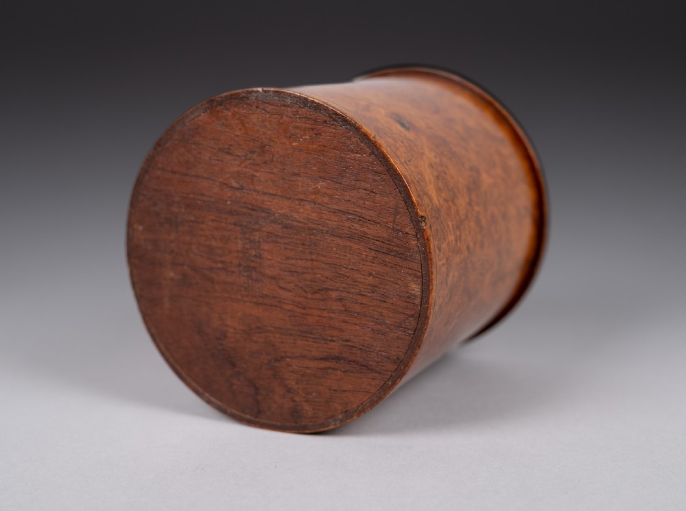 19th Century Burr Walnut Cylindrical Tea Caddy View XI